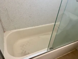 Before: kitchen - messy countertops